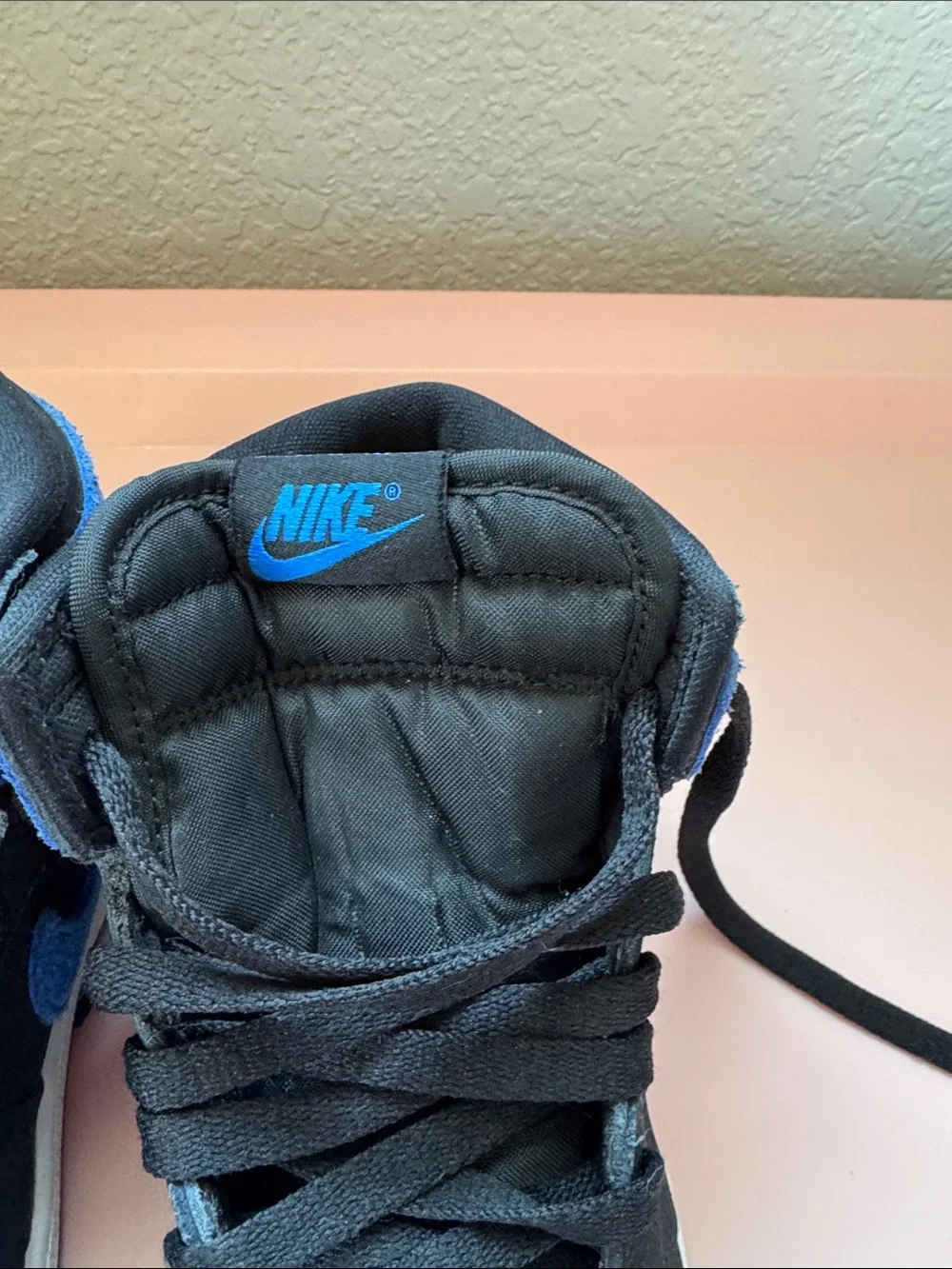 Nike Air Jordan 1 Retro High Youth Suede Sneakers Blue and Black Size 3Y